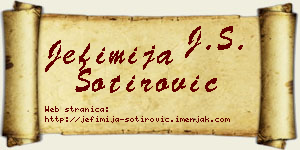 Jefimija Sotirović vizit kartica